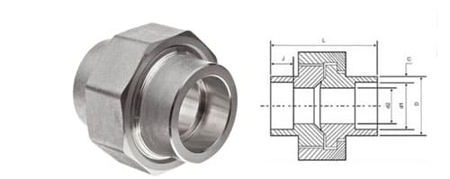 ansi-b16-11-socket-weld-union-dimensions